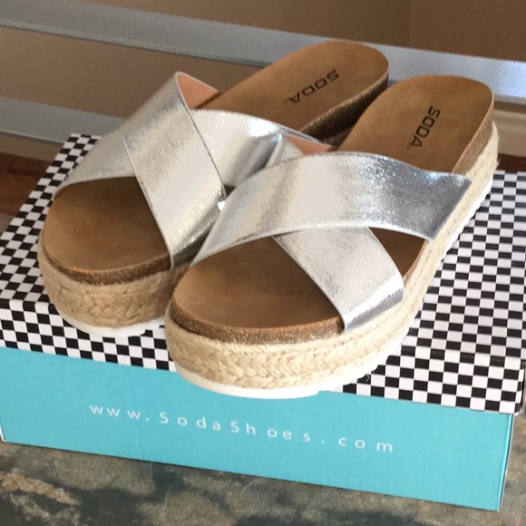 Metallic Cork Sandals - Picture 7 of 7
